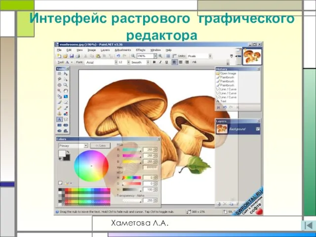 Хаметова Л.А. Интерфейс растрового графического редактора