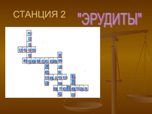 СТАНЦИЯ 2 "ЭРУДИТЫ" с к а н е р м е ю