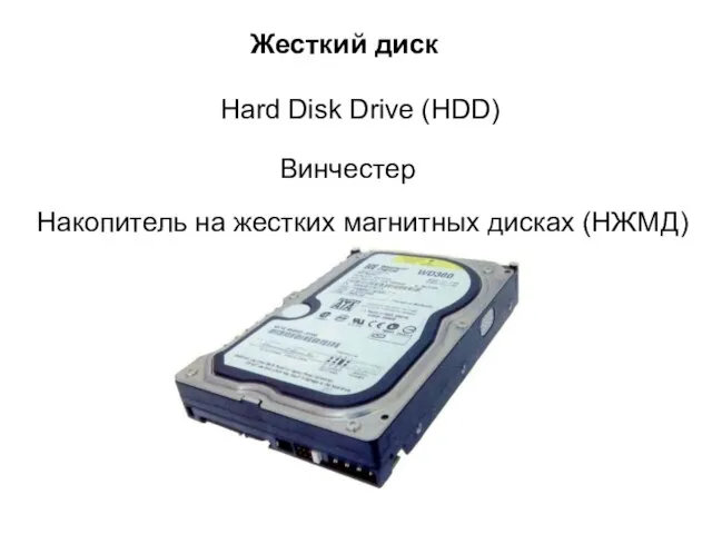 Жесткий диск Hard Disk Drive (HDD) Винчестер Накопитель на жестких магнитных дисках (НЖМД)