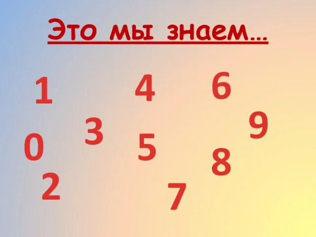 Это мы знаем… 3 5 6 4 1 2 7 9 8 0