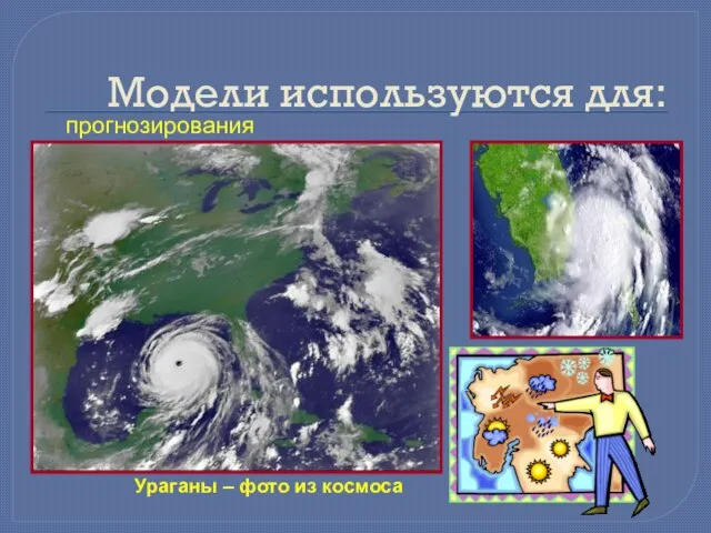 Модели используются для: прогнозирования Ураганы – фото из космоса