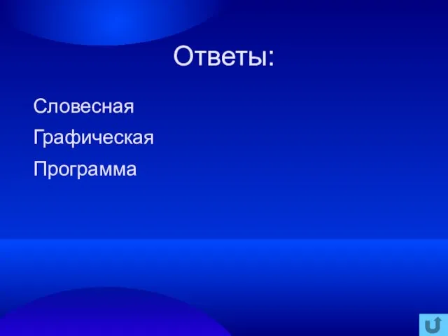 Ответы: Словесная Графическая Программа