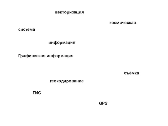 ГИС GPS геокодирование векторизация космическая съёмка система информация Графическая информация