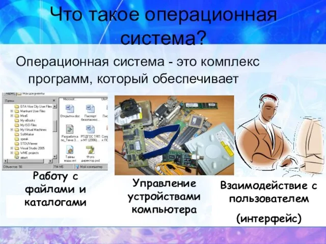 Что такое операционная система? Операционная система - это комплекс программ, который обеспечивает