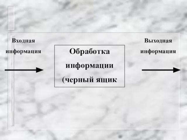 Обработка информации (черный ящик Входная информация Выходная информация