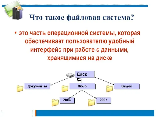 Что такое файловая система? это часть операционной системы, которая обеспечивает пользователю удобный