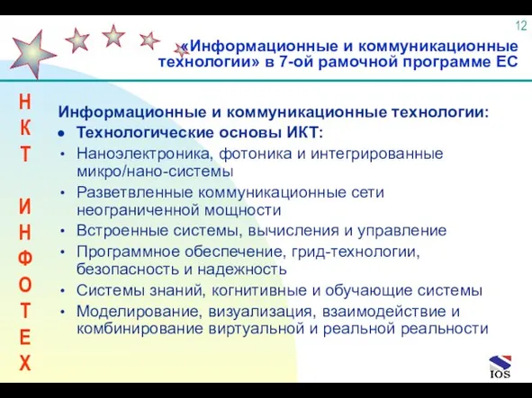 Информационные и коммуникационные технологии: Технологические основы ИКТ: Наноэлектроника, фотоника и интегрированные микро/нано-системы