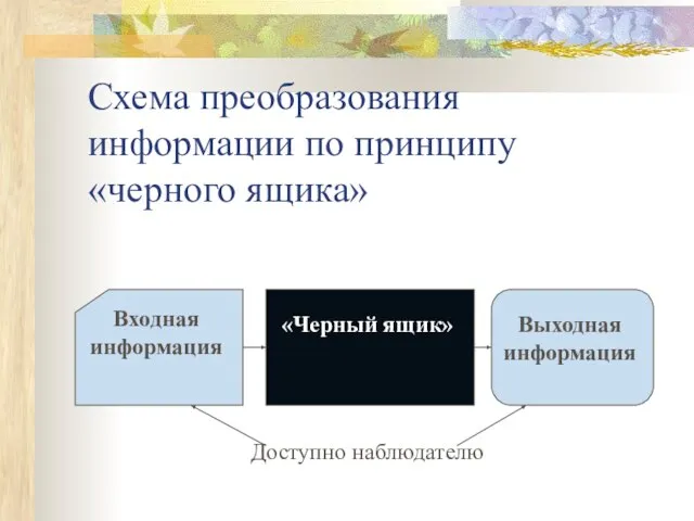 Схема преобразования информации по принципу «черного ящика»