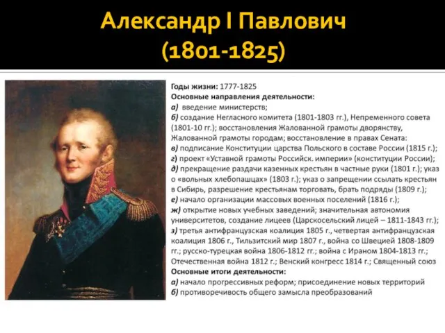 Александр I Павлович (1801-1825)