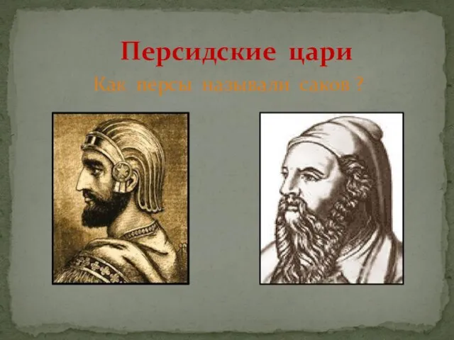 Персидские цари Как персы называли саков ?