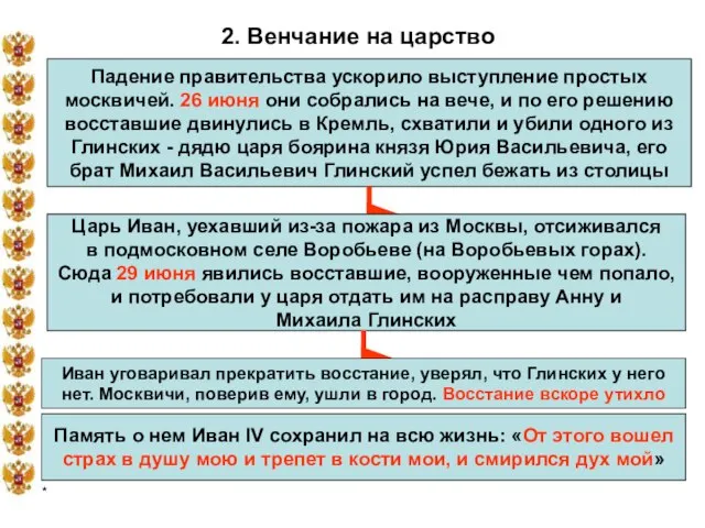 * 2. Венчание на царство Падение правительства ускорило выступление простых москвичей. 26