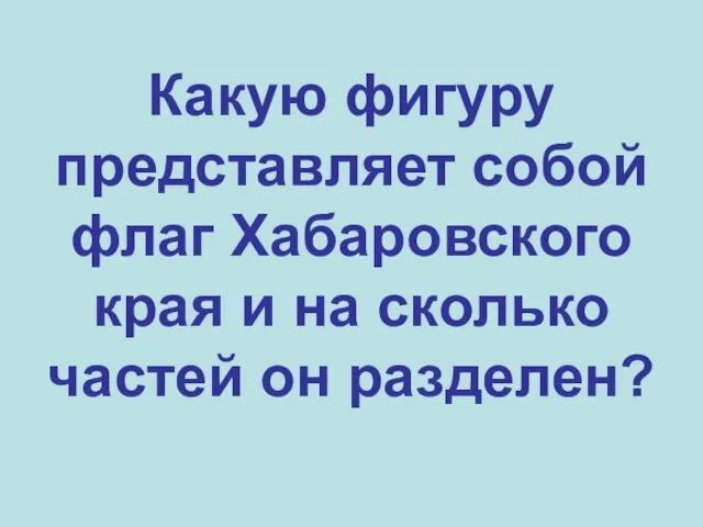 Какую фигуру представляет собой флаг Хабаровского края и на сколько частей он разделен?