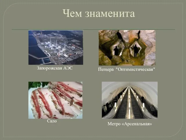 Чем знаменита Запорожская АЭС Пещера "Оптимистическая" Метро «Арсенальная» Сало