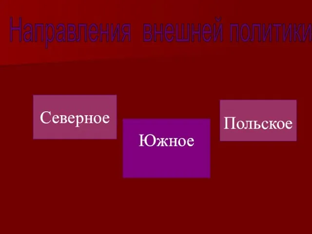 Направления внешней политики Северное Южное Польское