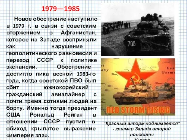 Новое обострение наступило в 1979 г. в связи с советским вторжением в