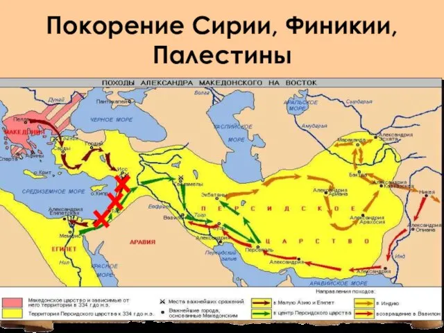 Покорение Сирии, Финикии, Палестины