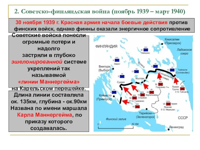 2. Советско-финляндская война (ноябрь 1939 – март 1940) 30 ноября 1939 г.