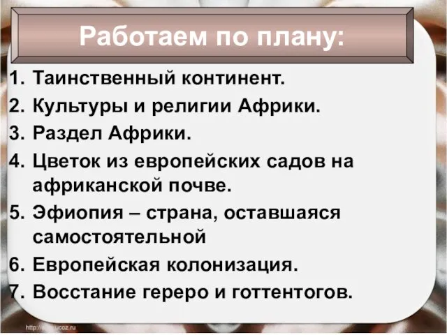 Таинственный континент. Культуры и религии Африки. Раздел Африки. Цветок из европейских садов