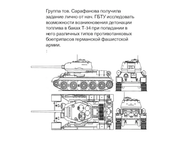 Группа тов. Сарафанова получила задание лично от нач. ГБТУ исследовать возможности возникновения