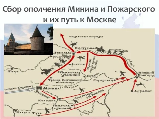 Сбор ополчения Минина и Пожарского и их путь к Москве
