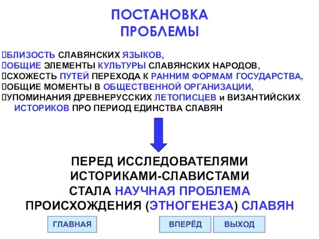 ПОСТАНОВКА ПРОБЛЕМЫ БЛИЗОСТЬ СЛАВЯНСКИХ ЯЗЫКОВ, ОБЩИЕ ЭЛЕМЕНТЫ КУЛЬТУРЫ СЛАВЯНСКИХ НАРОДОВ, СХОЖЕСТЬ ПУТЕЙ