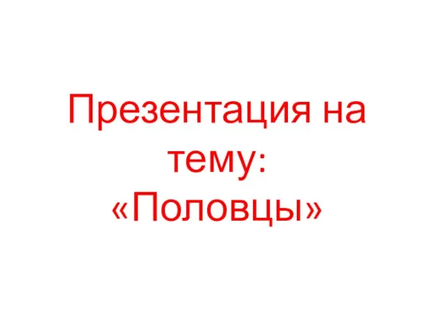 Половцы