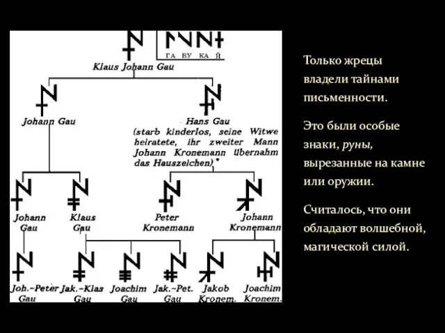 Только жрецы владели тайнами письменности. Это были особые знаки, руны, вырезанные на