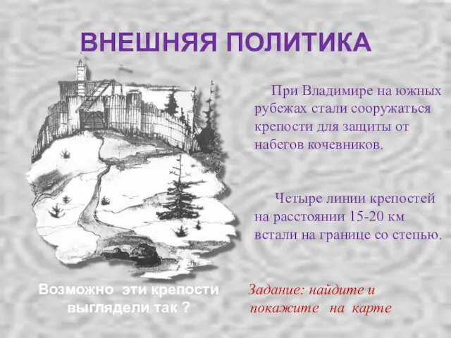 Возможно эти крепости выглядели так ? Задание: найдите и покажите на карте