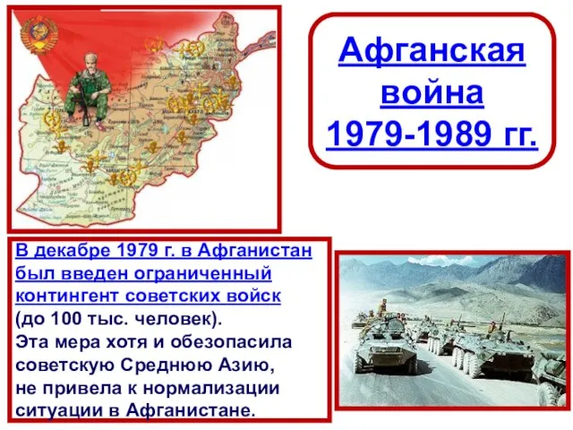 Афганская война 1979-1989 гг. В декабре 1979 г. в Афганистан был введен