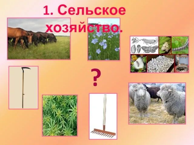 ? 1. Сельское хозяйство.