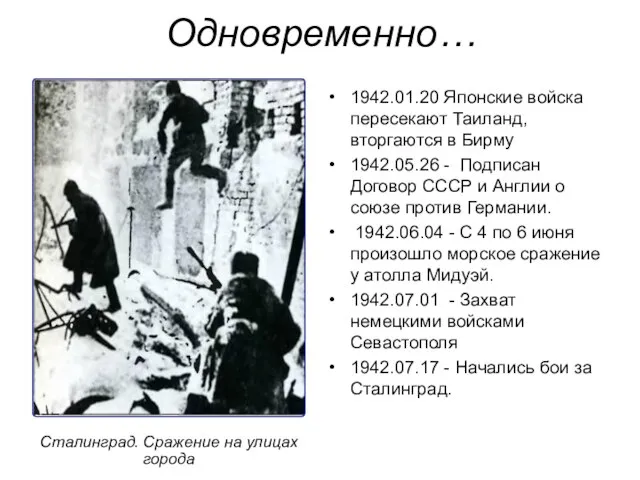 1942.01.20 Японские войска пересекают Таиланд, вторгаются в Бирму 1942.05.26 - Подписан Договор