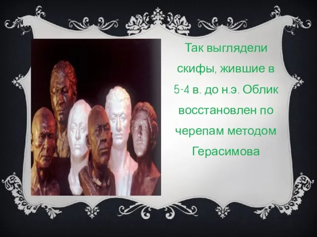 Так выглядели скифы, жившие в 5-4 в. до н.э. Облик восстановлен по черепам методом Герасимова