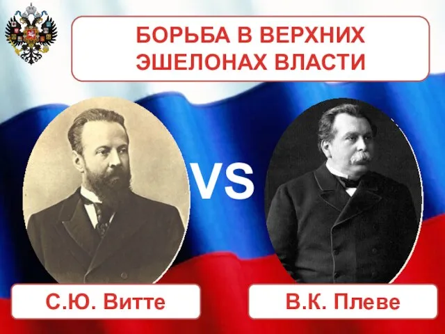 БОРЬБА В ВЕРХНИХ ЭШЕЛОНАХ ВЛАСТИ С.Ю. Витте В.К. Плеве VS