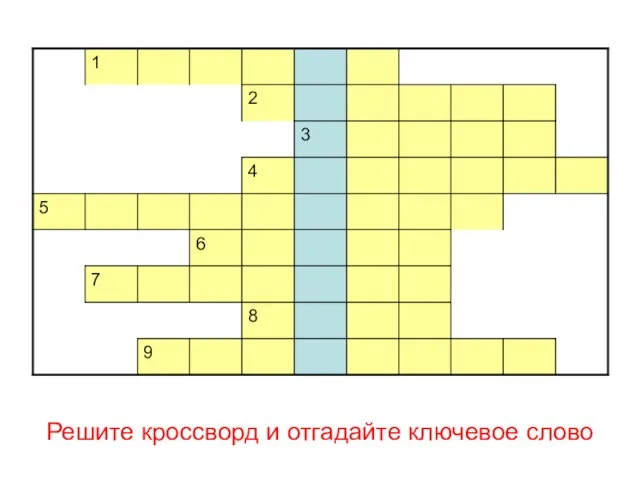 Решите кроссворд и отгадайте ключевое слово