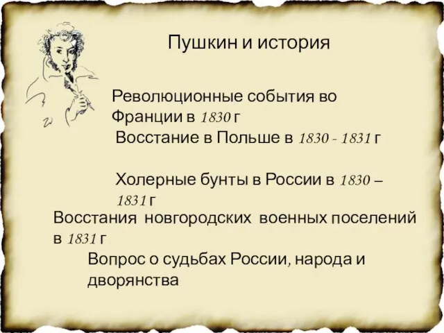 Пушкин и история Революционные события во Франции в 1830 г Восстание в