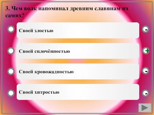 3. Чем волк напоминал древним славянам их самих? Своей злостью Своей сплочённостью