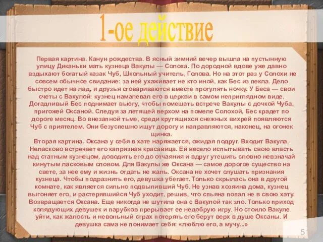 Первая картина. Канун рождества. В ясный зимний вечер вышла на пустынную улицу