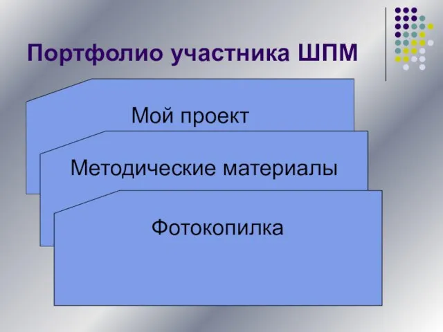 Портфолио участника ШПМ Мой проект Методические материалы Фотокопилка