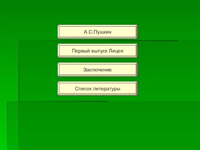 А.С.Пушкин Первый выпуск Лицея Заключение Список литературы