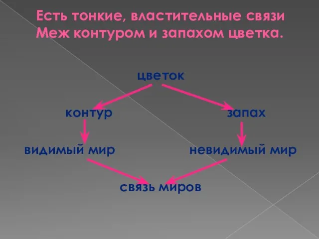 Есть тонкие, властительные связи Меж контуром и запахом цветка. цветок контур запах