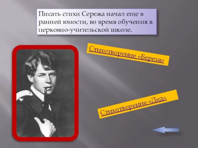 Писать стихи Сережа начал еще в ранней юности, во время обучения в