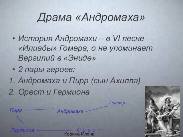 Корина Илона Викторовна Драма «Андромаха» История Андромахи – в VI песне «Илиады»