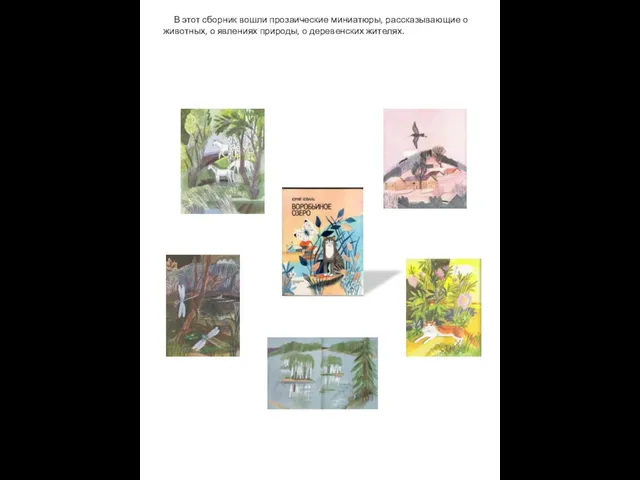 В этот сборник вошли прозаические миниатюры, рассказывающие о животных, о явлениях природы, о деревенских жителях.