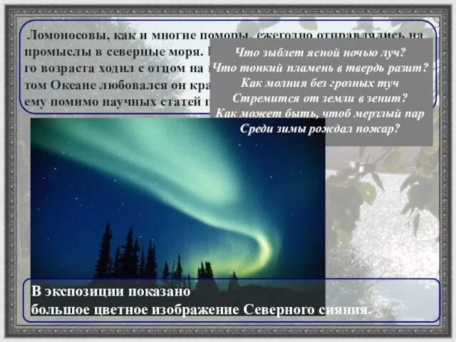 Ломоносовы, как и многие поморы, ежегодно отправлялись на промыслы в северные моря.