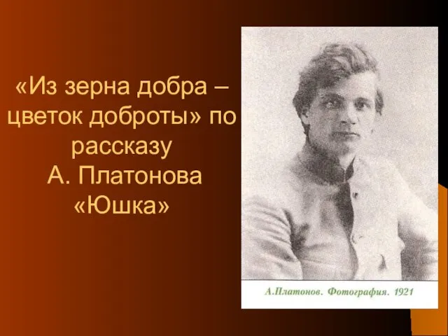 «Из зерна добра – цветок доброты» по рассказу А. Платонова «Юшка»