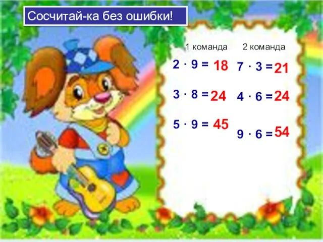 2 · 9 = 3 · 8 = 5 · 9 =