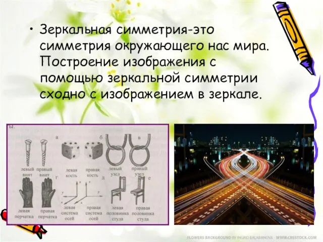 Зеркальная симметрия-это симметрия окружающего нас мира. Построение изображения с помощью зеркальной симметрии