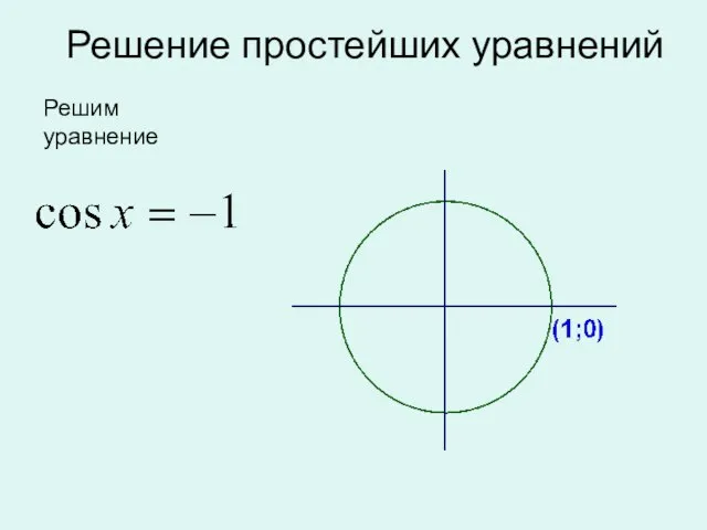 Решение простейших уравнений Решим уравнение