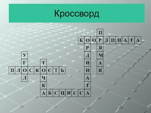 Кроссворд Л О С К О С Т Ь Г Л У