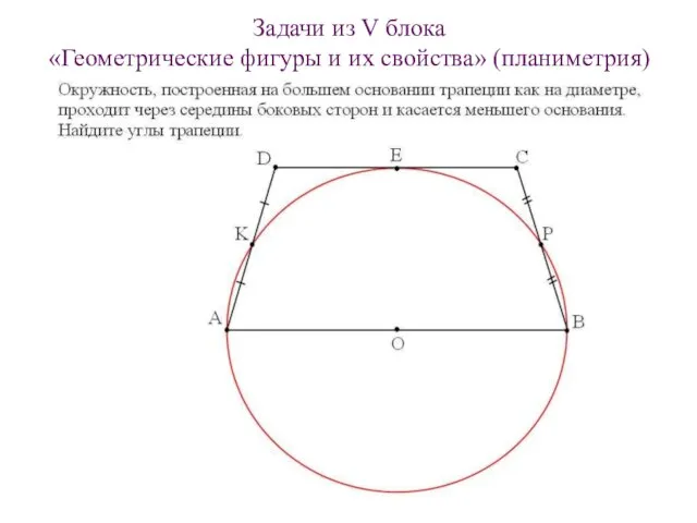 Задачи из V блока «Геометрические фигуры и их свойства» (планиметрия)